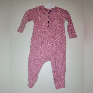 old navy pink floral toddler jumpsuit,  sz 12 - 18 months
